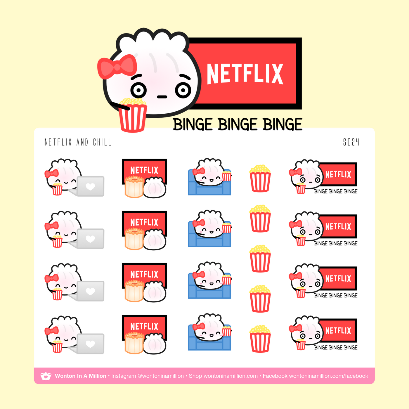 S024 | Netflix Binge-Watching Stickers