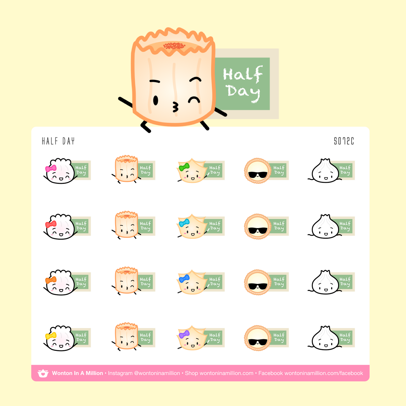 S072c | Back To School - Half Day Stickers