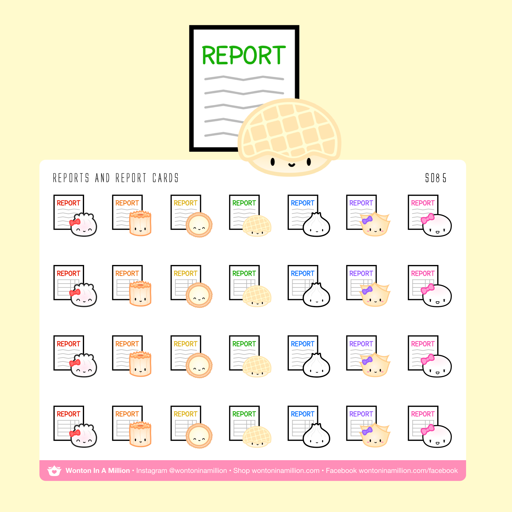 S085 | Back To School - Reports and Report Card Stickers – Wonton In A ...