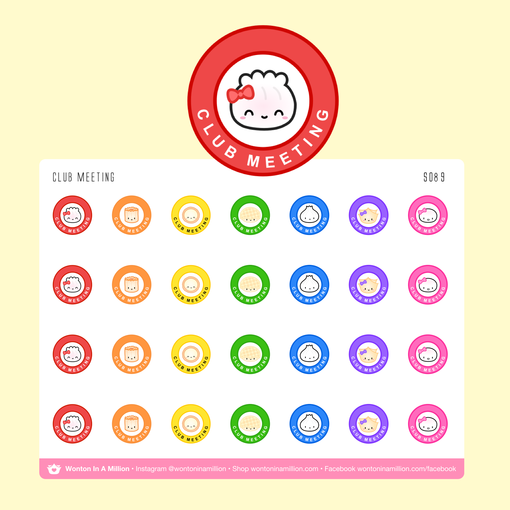 S089 | Back To School - Club Meeting Stickers – Wonton In A Million