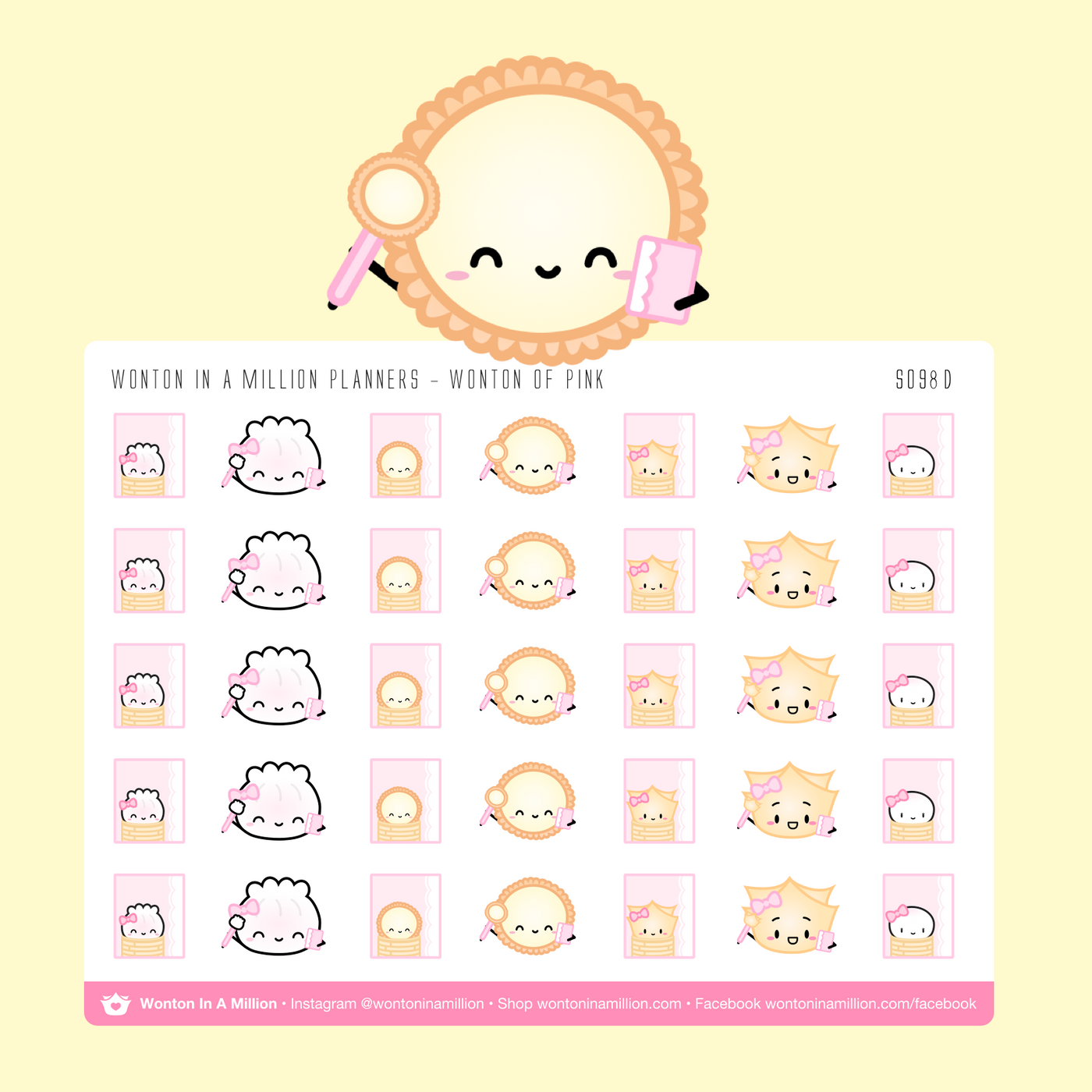S098d | Wonton Of Pink Planners Stickers