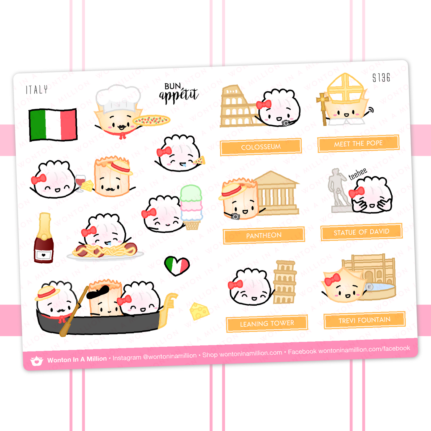 Italy Bucket List Stickers
