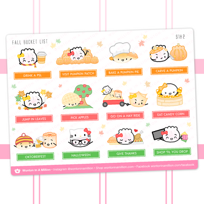 Fall Bucket List Stickers