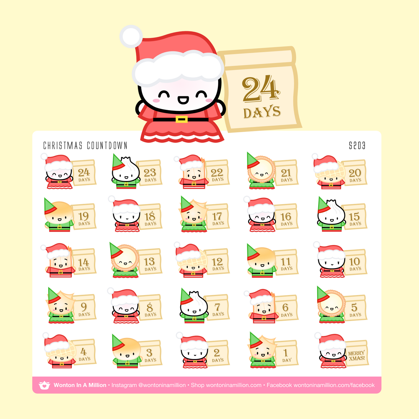 S203 | Christmas Countdown Stickers