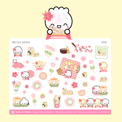 Matcha Sakura Planner Stickers