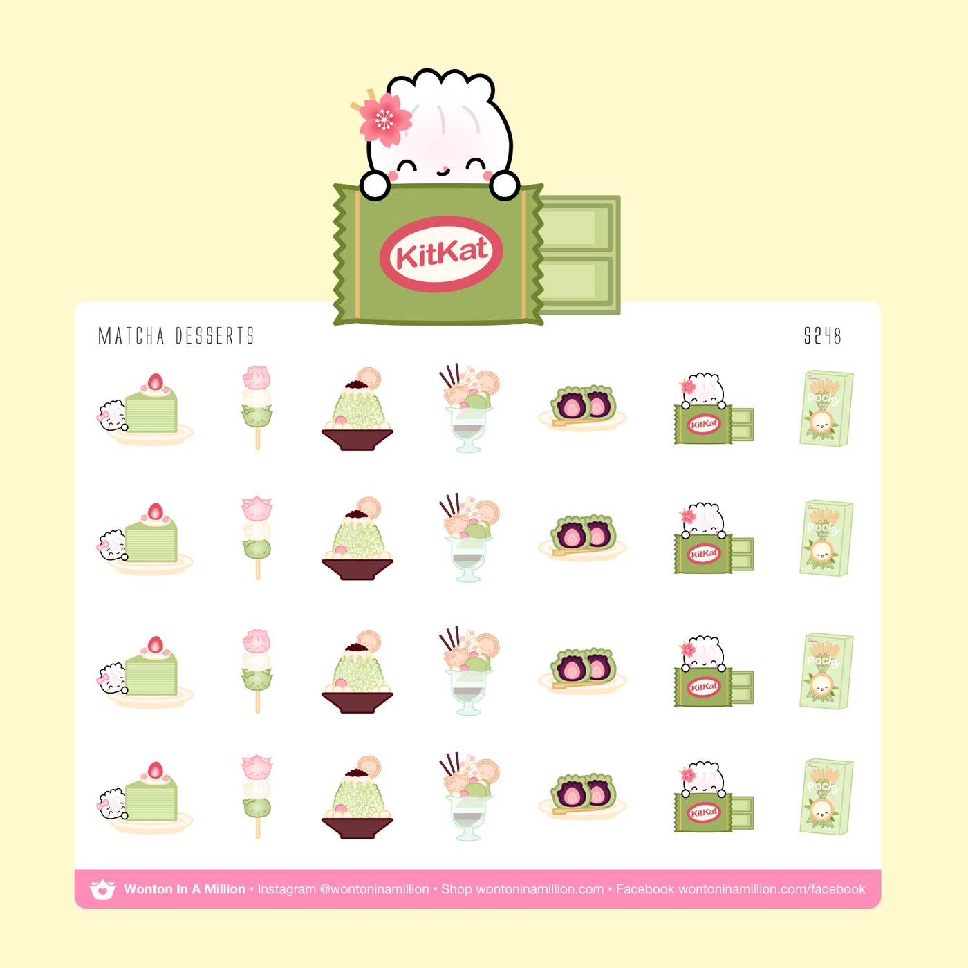 S248 | Matcha Desserts Planner Stickers