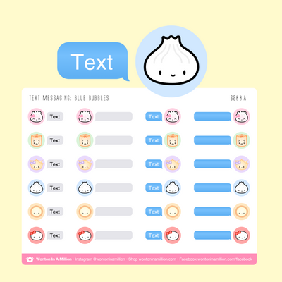 S288a | Text Messaging Blue Bubbles Stickers