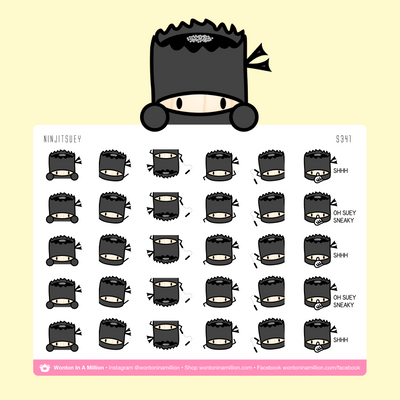 Peeking Ninja Suey Stickers