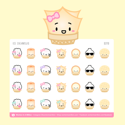 Ice Cream Emojis Stickers