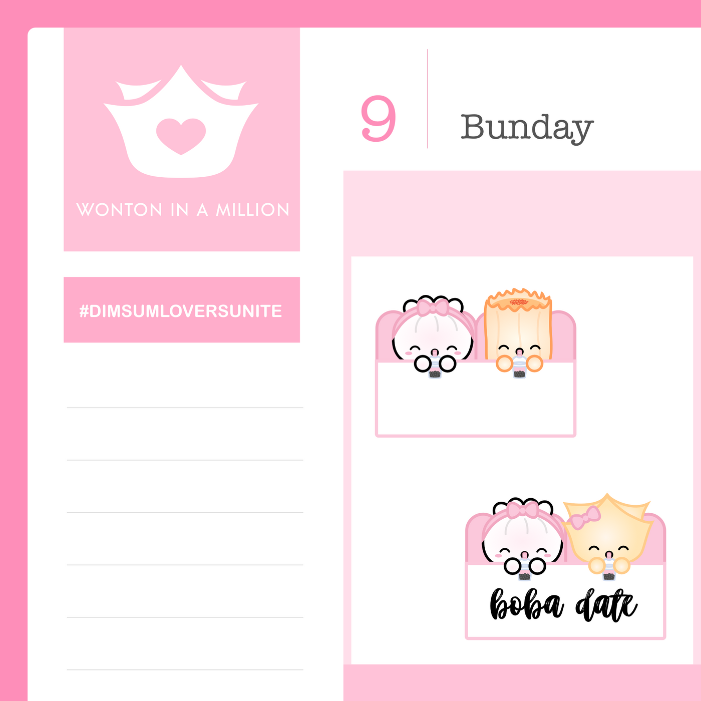 S381 | Boba Date Notes Stickers