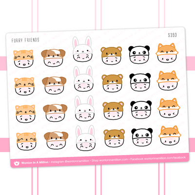 Steamie's Furry Friends Hats Stickers
