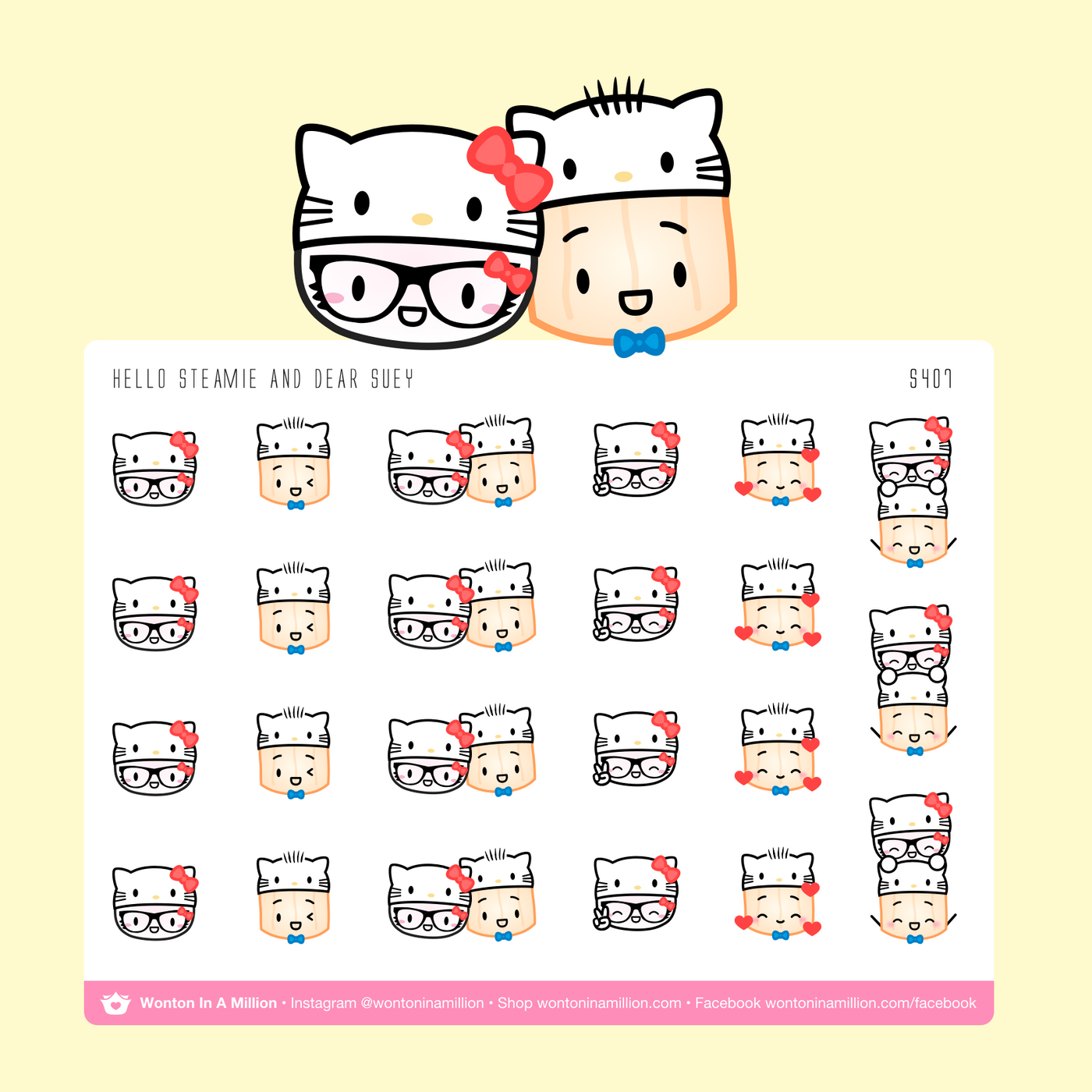 S407 | Hello Kitty & Dear Daniel Hats Stickers