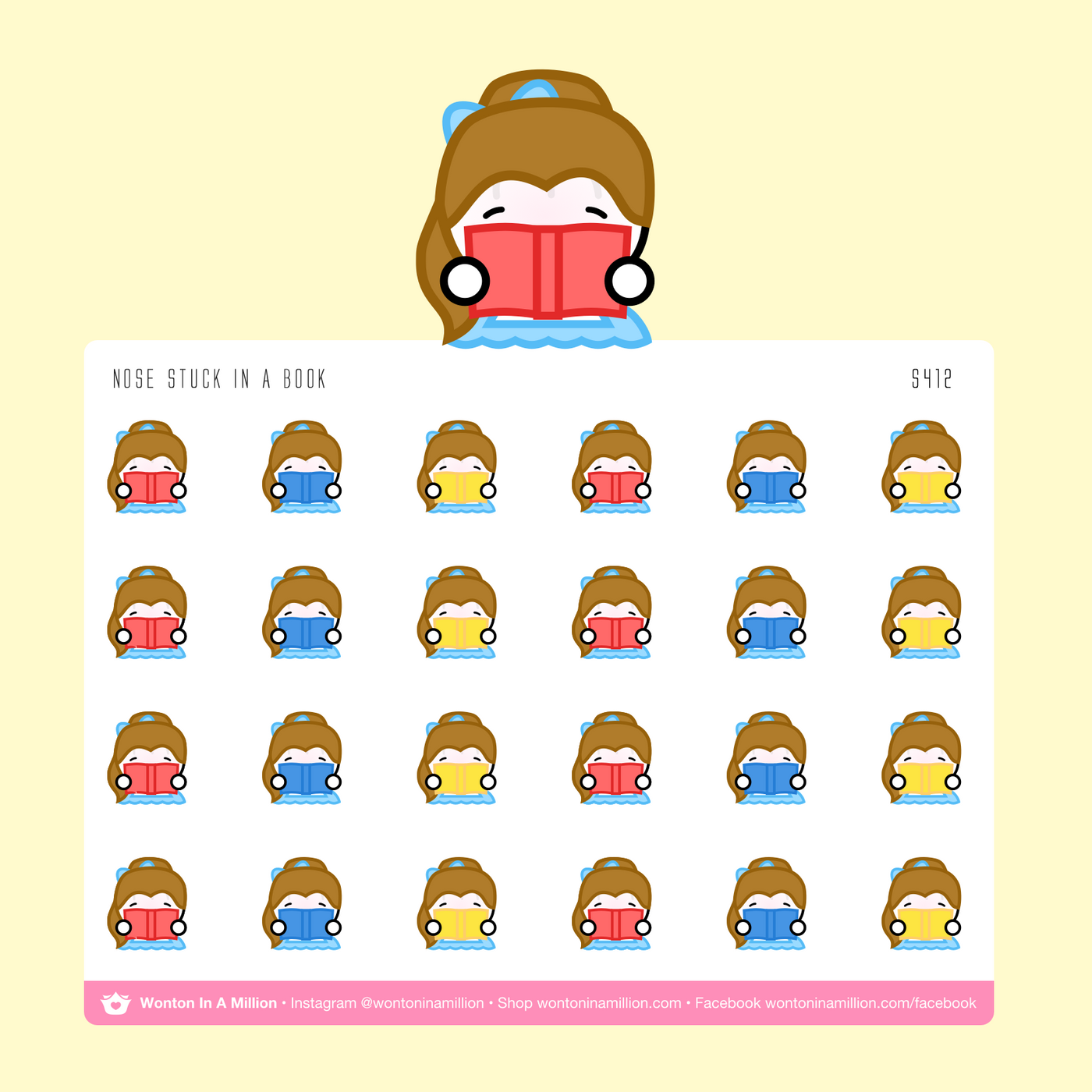 S412 | Belle Reading Stickers