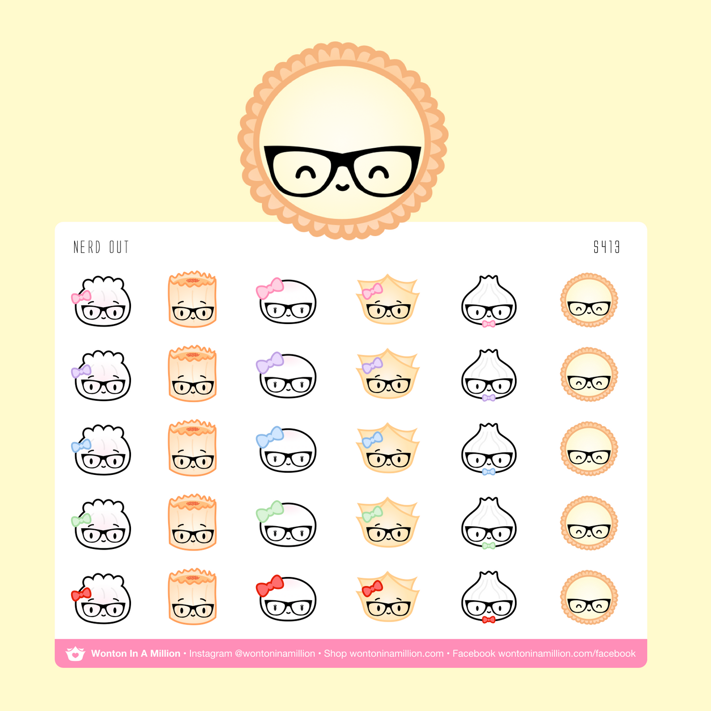 S413 | Nerd Out Glasses Stickers