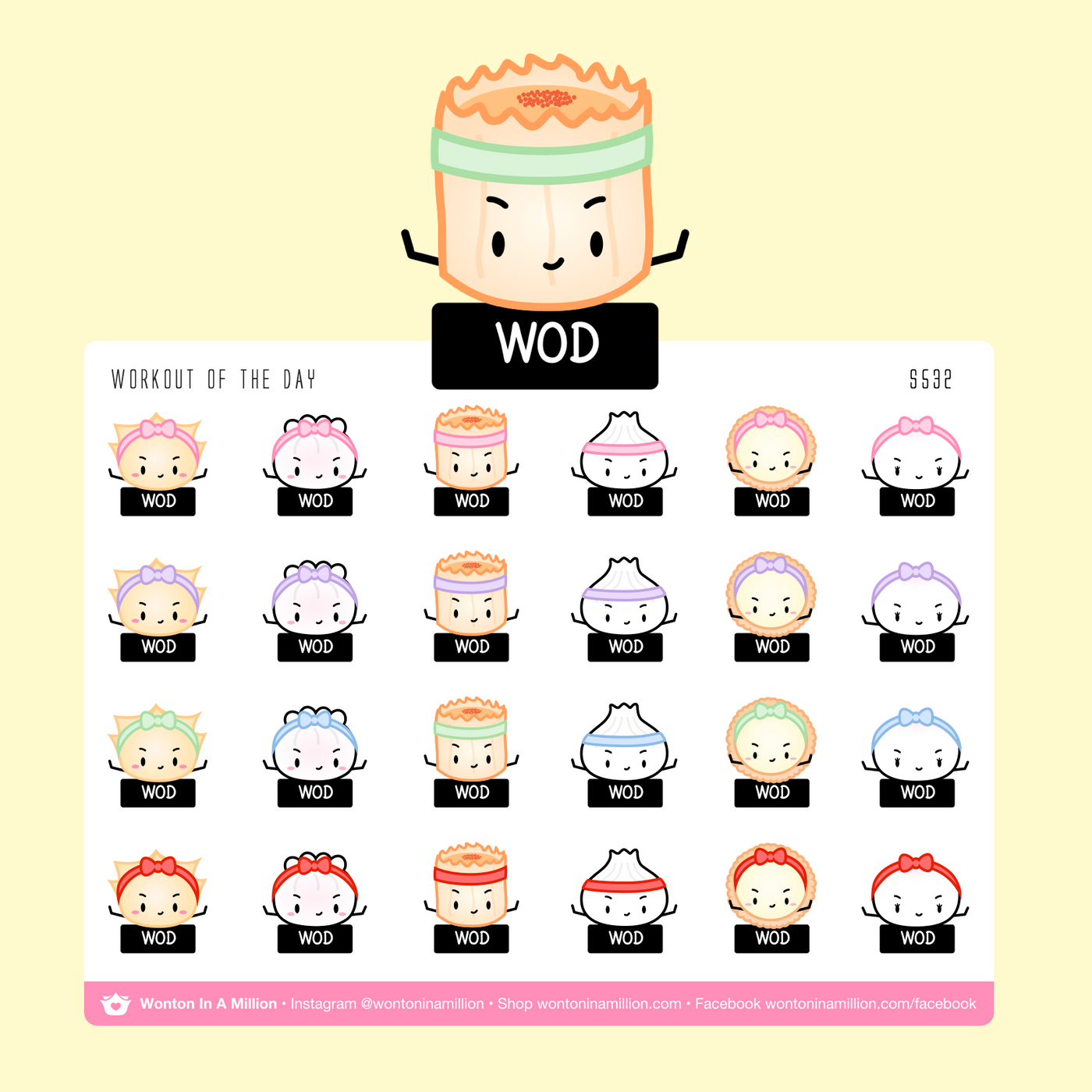 S532 | Workout Of The Day WOD Stickers