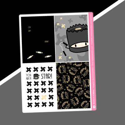 SK012f | Ninja Stickers - (F) Full Boxes - Ninja Star