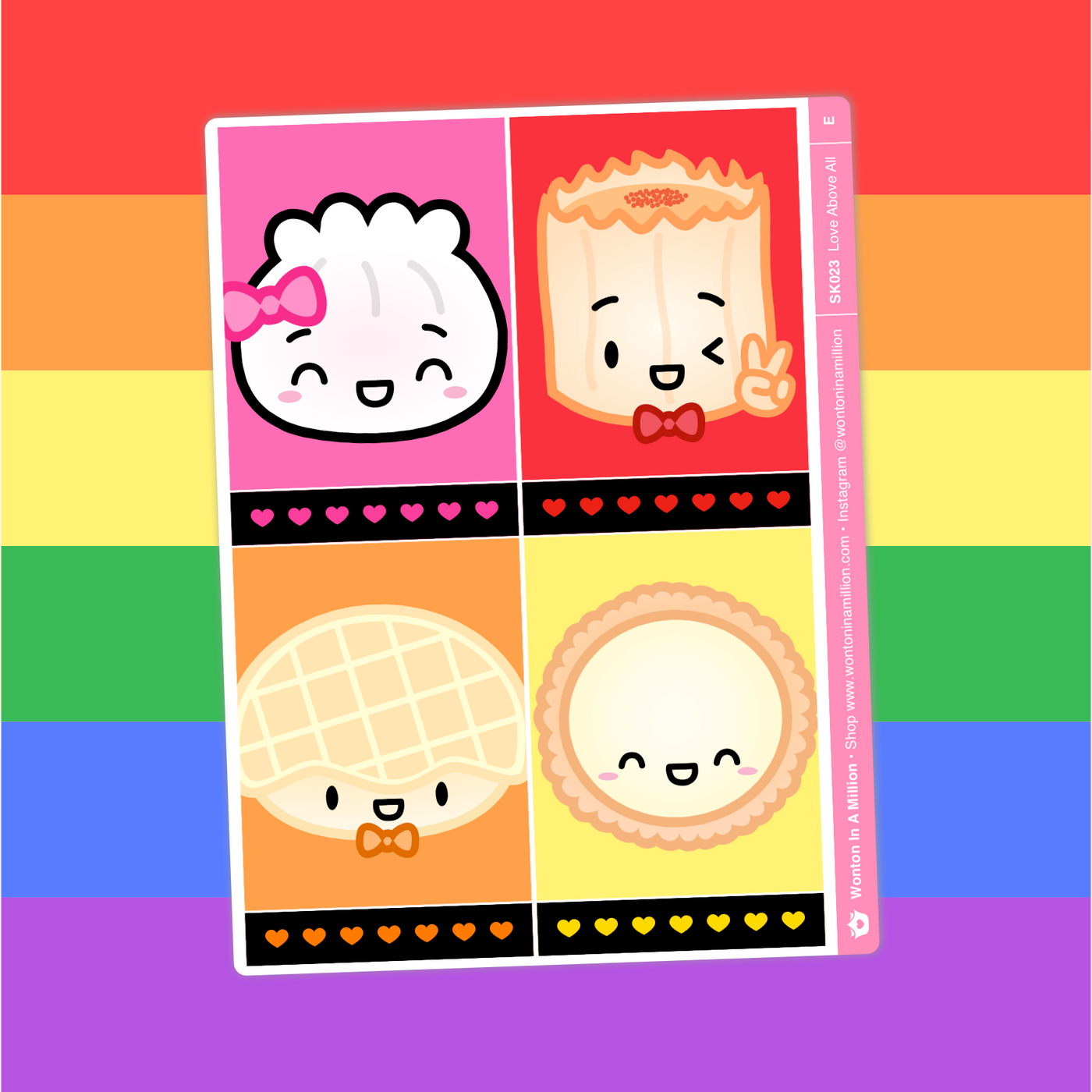 SK023e | Rainbao Love 2.0 Stickers - (E) Full Boxes - Characters 1