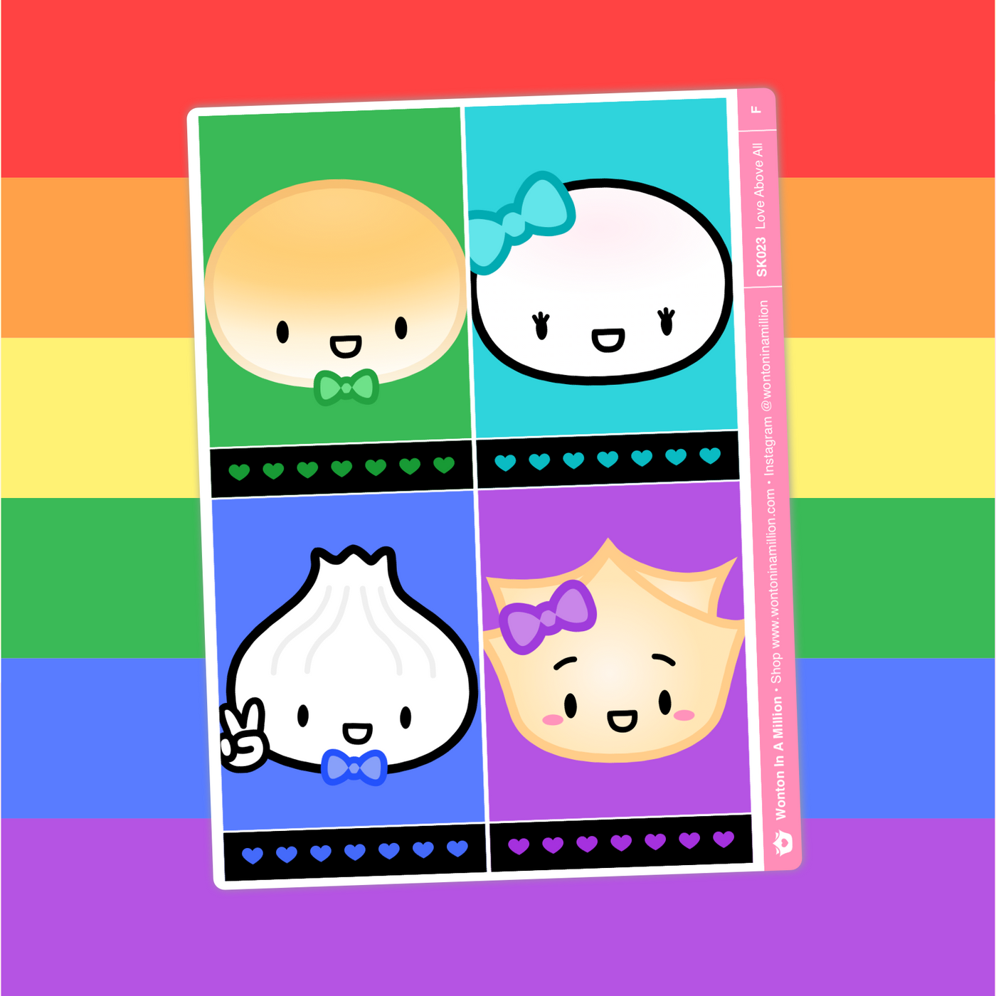 SK023f | Rainbao Love 2.0 Stickers - (F) Full Boxes - Characters 2