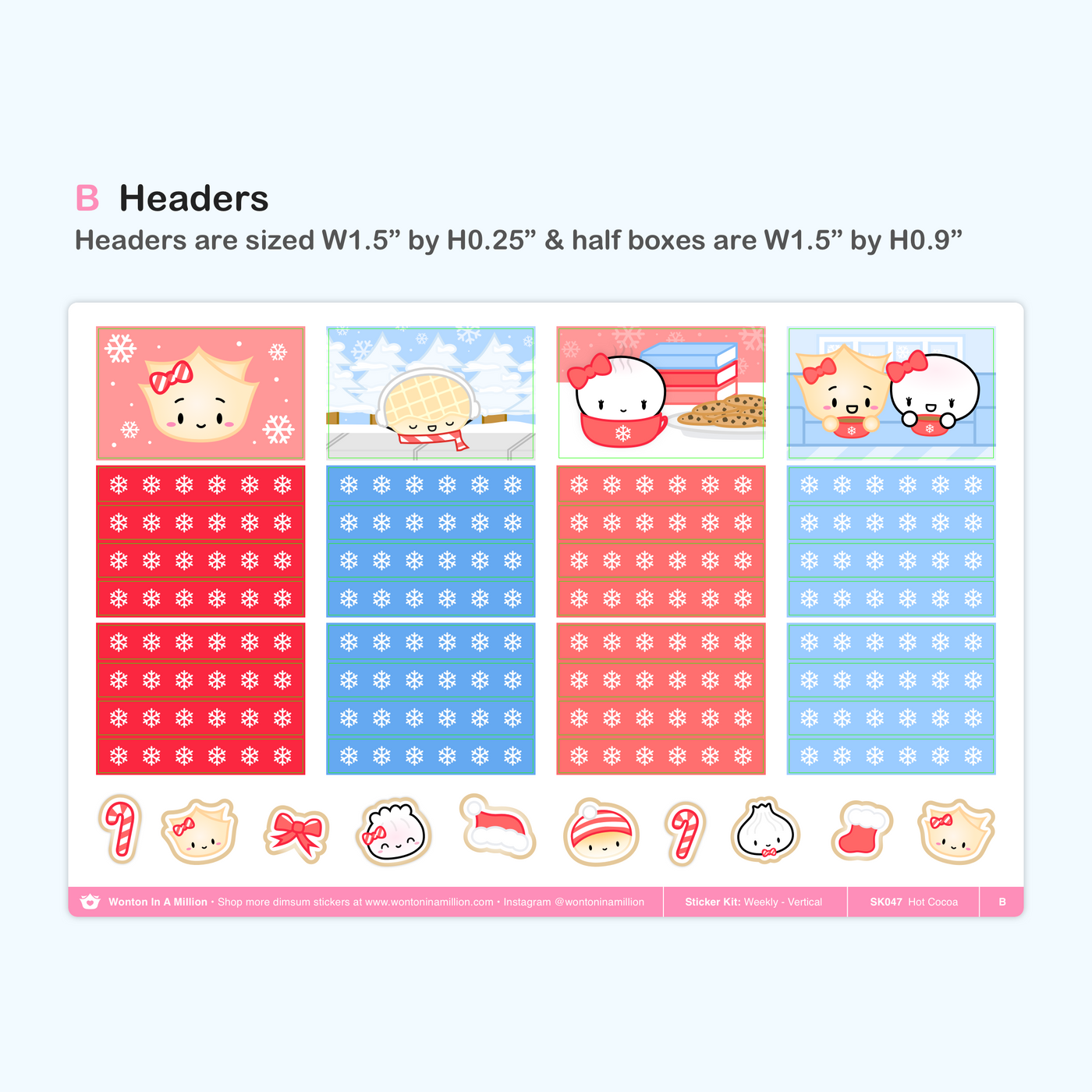 Hot Cocoa Weekly Sticker Kit (Standard Vertical)