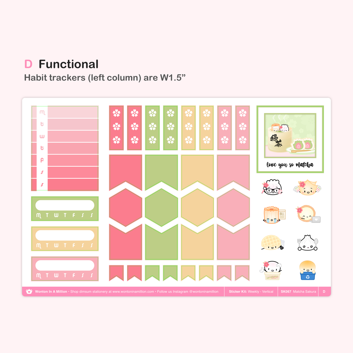 SK067 | Matcha Sakura (Weekly Vertical Kit)