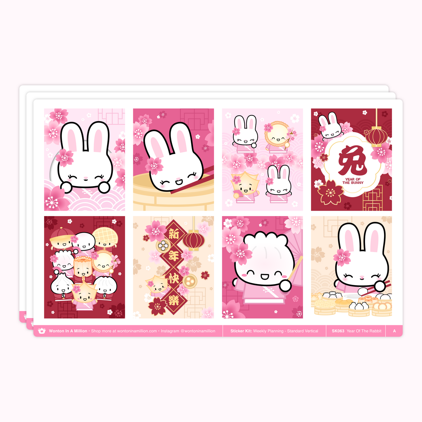Year Of The Rabbit Weekly Sticker Kit (Standard Vertical)