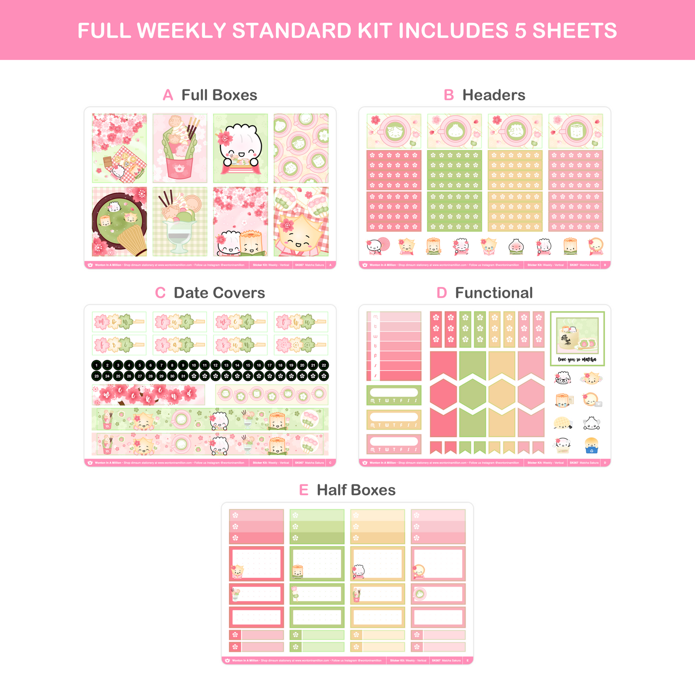 SK067 | Matcha Sakura (Weekly Vertical Kit)