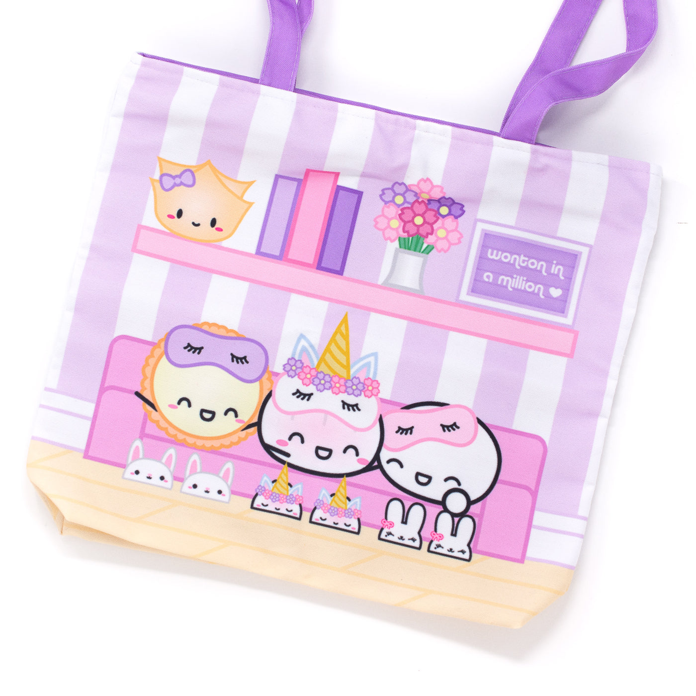 Pajama Party Zipper Canvas Tote Bag