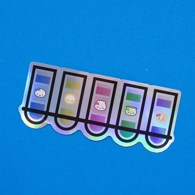 L225 | Periodic Table - Test Tubes Holographic Vinyl Sticker