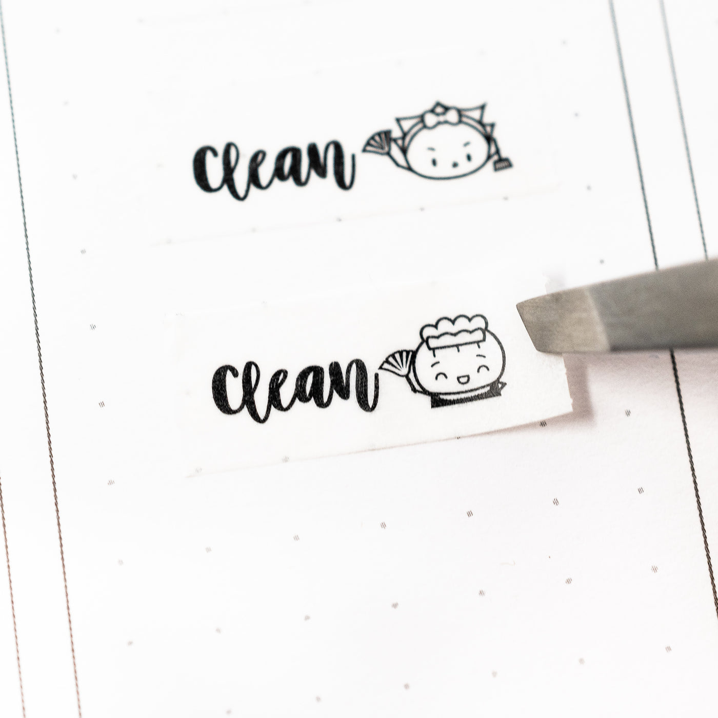 W447 | Scripts - Clean Washi (1" Perforated, 10mm)