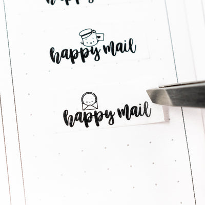 W448 | Scripts - Happy Mail Washi (1" Perforated, 10mm)